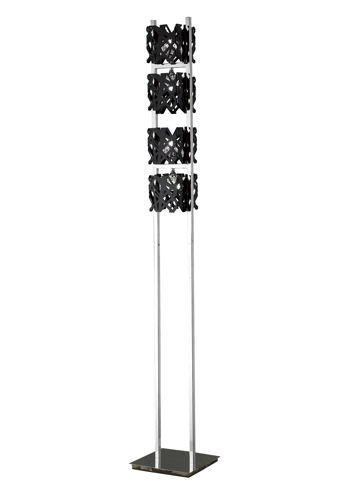 M1270  Tokio 162cm Floor Lamp 4 Light Gloss Black
